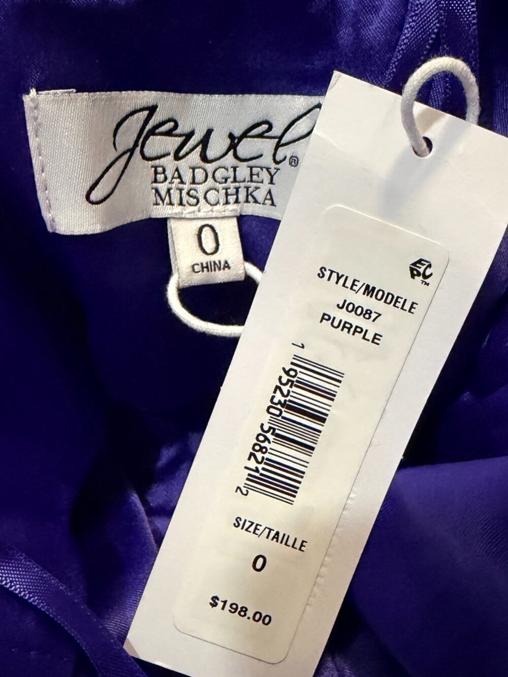 Jewel Badgley Mischka Violet/Purple Strapless Foldover Mini Dress - Picture 7 of 9